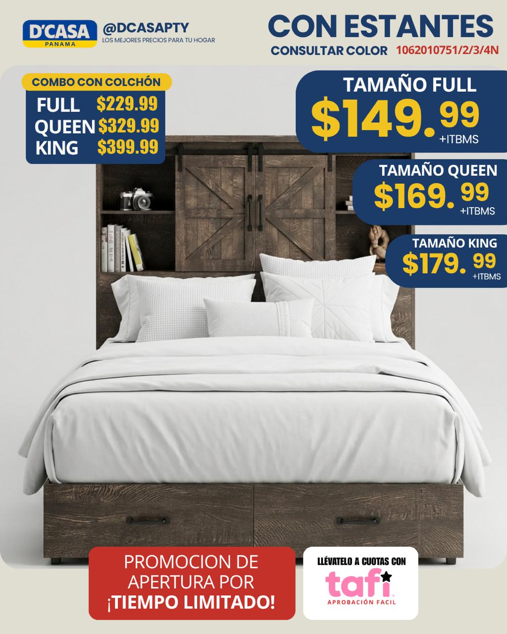 Cama con estantes (repisas) — promoción de apertura