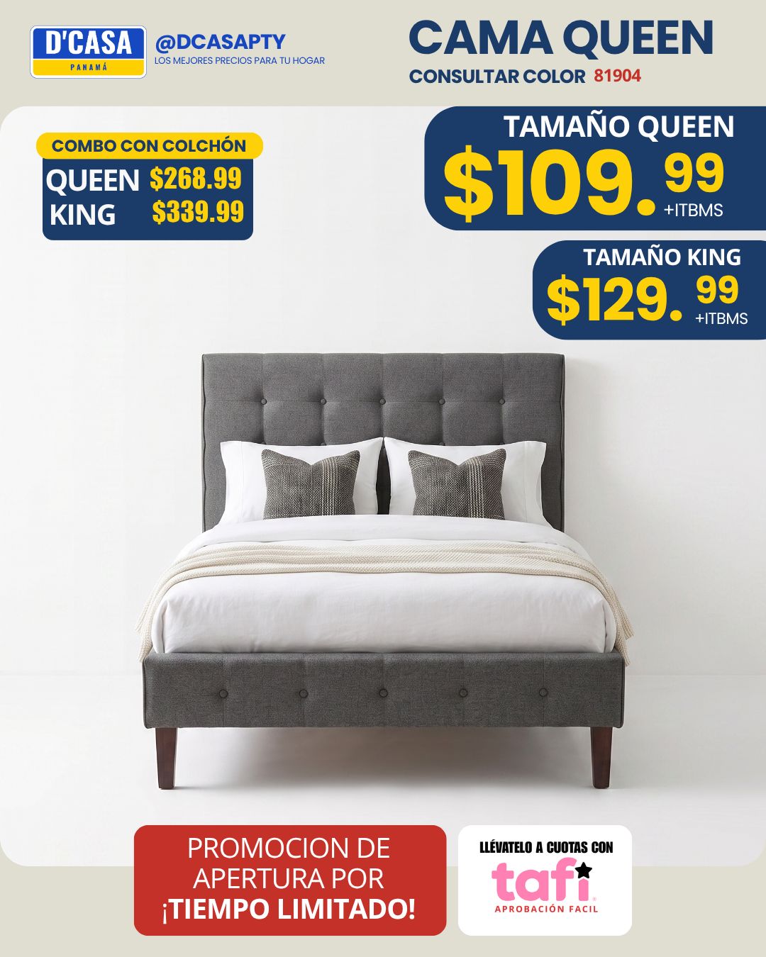 Cama Queen 81904 — promoción de apertura
